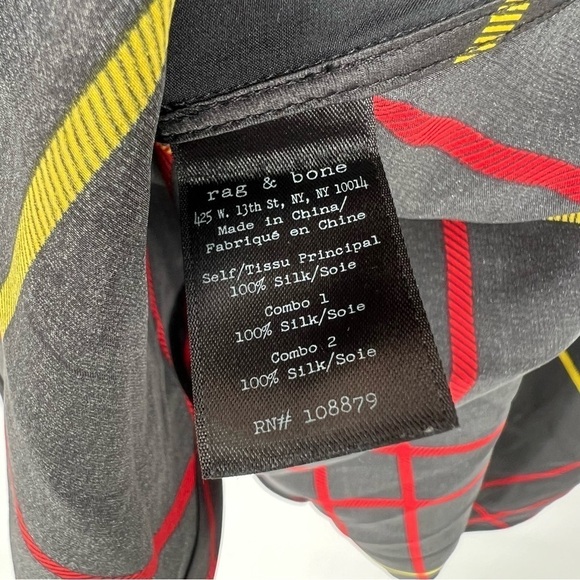 Rag and Bone Silk windowpane Edith Plaid blouse Size medium Tunic - Picture 14 of 16